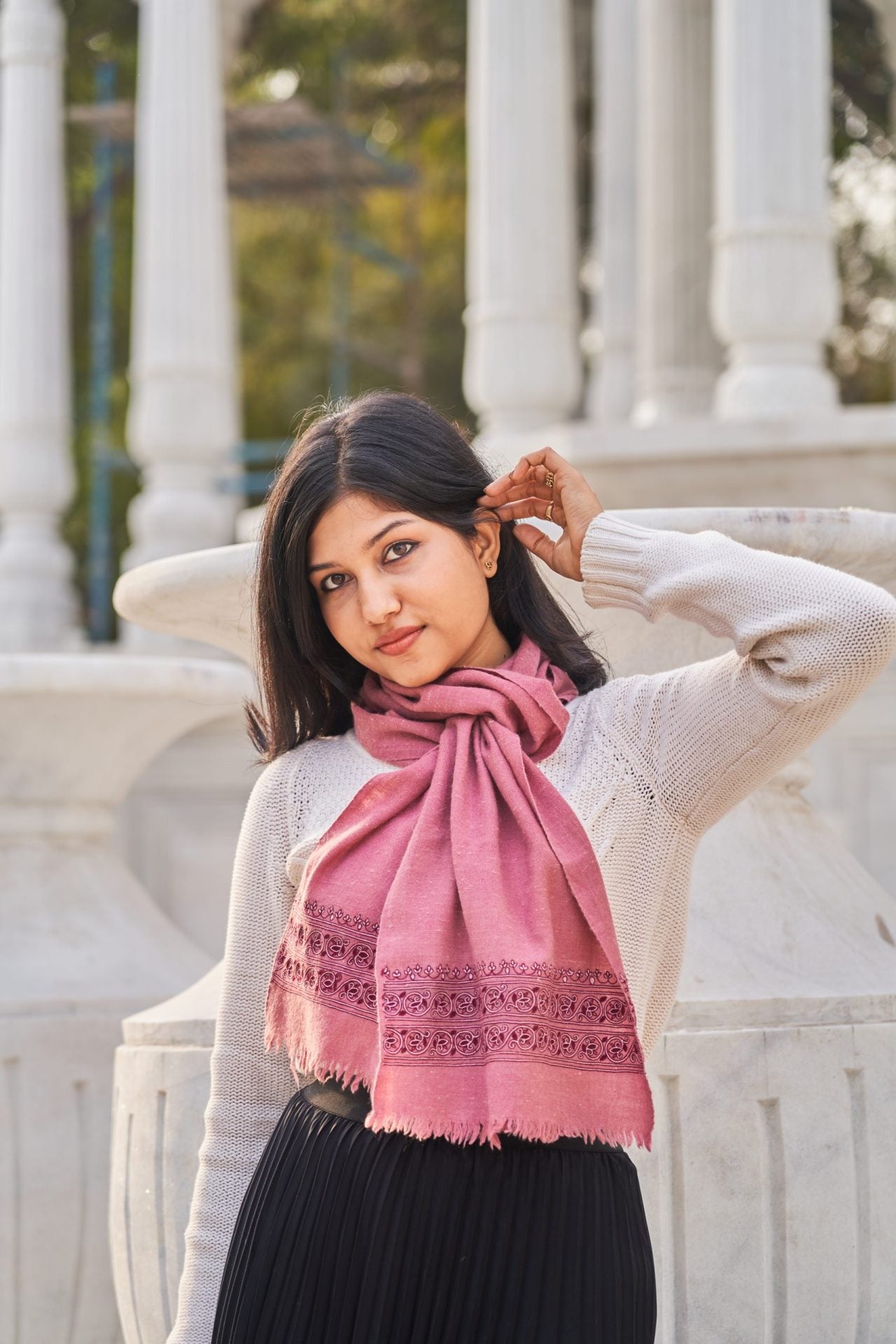 Pastel Boteh Embroidered Women Muffler