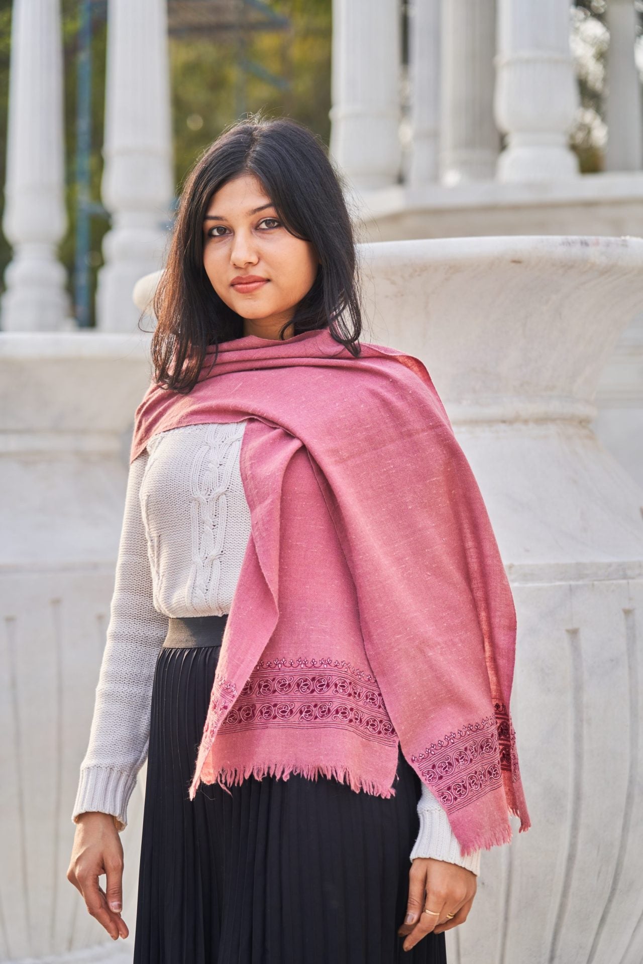 Pastel Boteh Embroidered Women Muffler