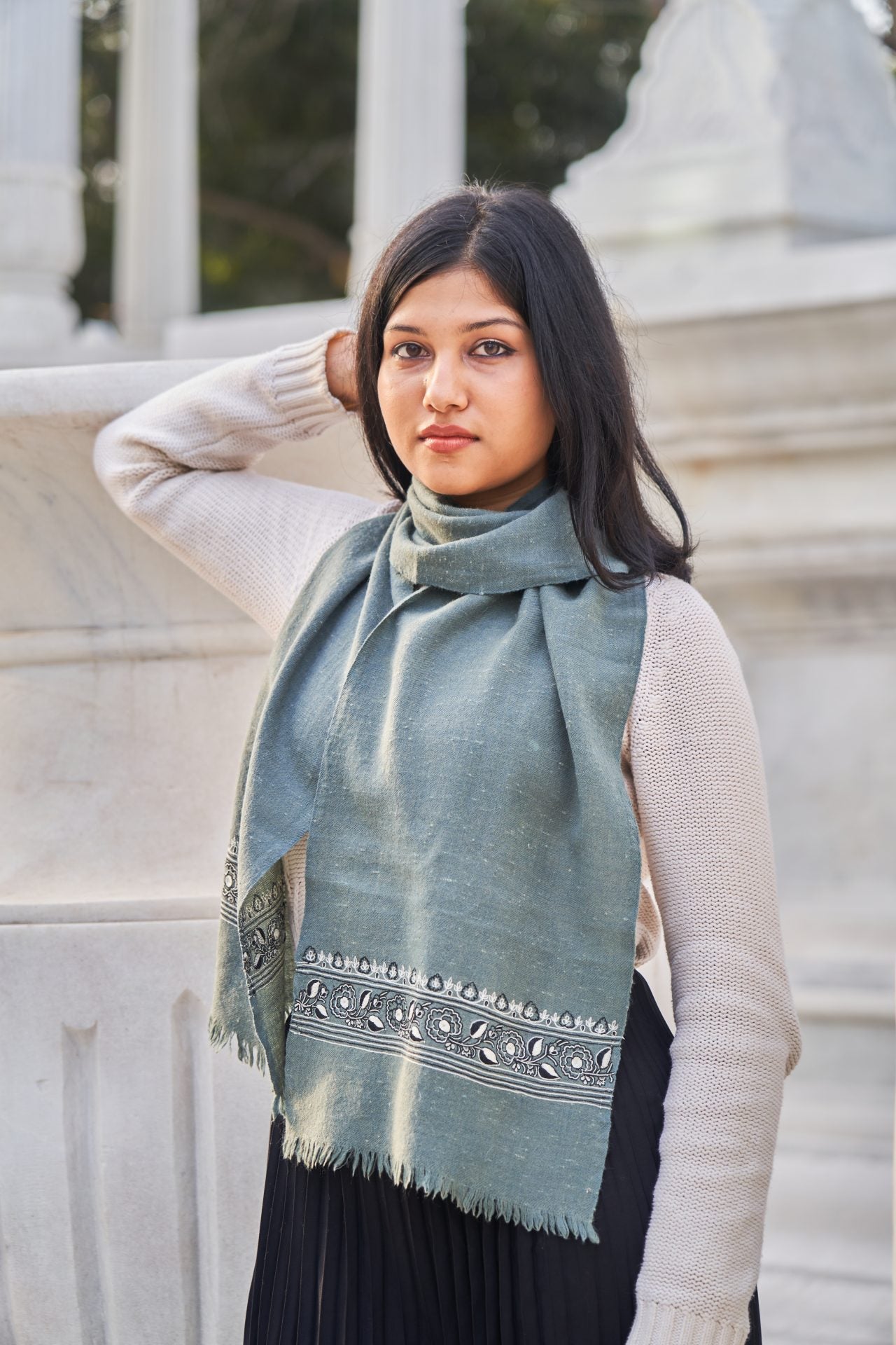 Traditional Bagh Embroidered Unisex Muffler